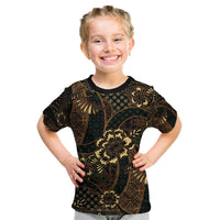 Indonesian Batik Pattern Vintage Brown Kid T Shirt LT01 Brown - Polynesian Pride