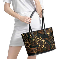 Indonesian Batik Pattern Vintage Brown Leather Tote Bag LT01 - Polynesian Pride