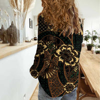 Indonesian Batik Tribal – Women's Casual Shirt – Vintage Brown LT01 - Polynesian Pride