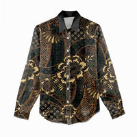 Indonesian Batik Tribal – Women's Casual Shirt – Vintage Brown LT01 - Polynesian Pride