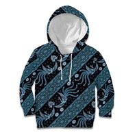 Indonesia Batik Pattern Kid Hoodie Blue Version