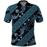 Indonesia Batik Pattern Polo Shirt Blue Version