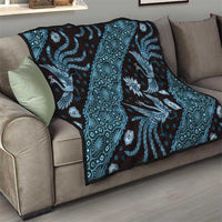 Indonesia Batik Pattern Quilt Blue Version