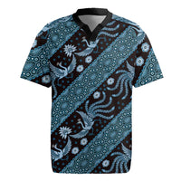 Indonesia Batik Pattern Rugby Jersey Blue Version