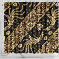 Indonesia Batik Pattern Shower Curtain Gold Version