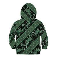 Indonesia Batik Pattern Kid Hoodie Green Version