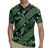 Indonesia Batik Pattern Rugby Jersey Green Version