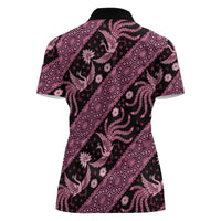 Indonesia Batik Pattern Women Polo Shirt Pink Version