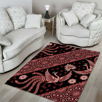 Indonesia Batik Pattern Area Rug Red Version