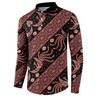 Indonesia Batik Pattern Button Sweatshirt Red Version