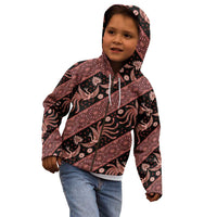 Indonesia Batik Pattern Kid Hoodie Red Version