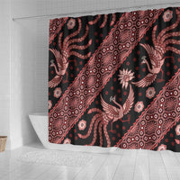 Indonesia Batik Pattern Shower Curtain Red Version