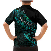 Personalised Aotearoa Family Matching Mermaid Dress and Hawaiian Shirt Silver Fern Mix Paua Shell Polynesian Pattern LT01 - Polynesian Pride