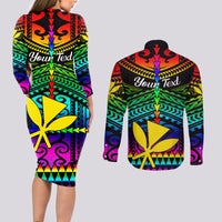 personalised-hawaii-couples-matching-long-sleeve-bodycon-dress-and-long-sleeve-button-shirts-kanaka-maoli-kakau-2023-national-coming-out-day