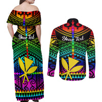 personalised-hawaii-couples-matching-off-shoulder-maxi-dress-and-long-sleeve-button-shirts-kanaka-maoli-kakau-2023-national-coming-out-day