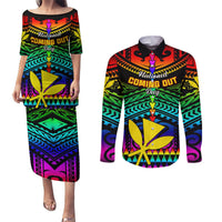 personalised-hawaii-couples-matching-puletasi-dress-and-long-sleeve-button-shirts-kanaka-maoli-kakau-2023-national-coming-out-day
