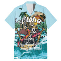 Personalized Aloha Hawaii Skeleton Family Matching Off Shoulder Maxi Dress and Hawaiian Shirt Tropical Summer Vibe