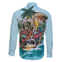 Personalized Aloha Hawaii Skeleton Family Matching Tank Maxi Dress and Hawaiian Shirt Tropical Summer Vibe