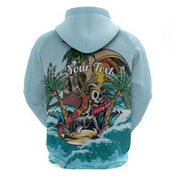Personalized Aloha Hawaii Skeleton Zip Hoodie Tropical Summer Vibe LT01 - Polynesian Pride