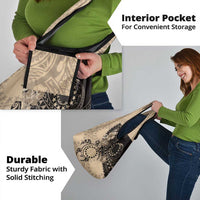 Cook Islands Turtle Grocery Bag Stars and Hibiscus - Beige