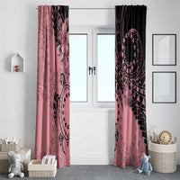 Cook Islands Turtle Window Curtain Stars and Hibiscus - Pink