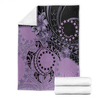 Cook Islands Turtle Blanket Stars and Hibiscus - Purple