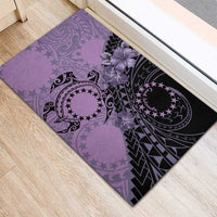 Cook Islands Turtle Rubber Doormat Stars and Hibiscus - Purple LT01 - Polynesian Pride