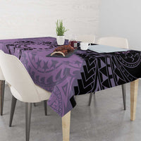 Cook Islands Turtle Tablecloth Stars and Hibiscus - Purple LT01 - Polynesian Pride