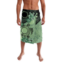 Cook Islands Turtle Lavalava Stars and Hibiscus - Green