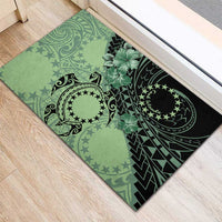 Cook Islands Turtle Rubber Doormat Stars and Hibiscus - Green LT01 - Polynesian Pride