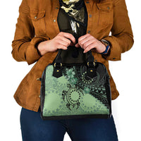 Cook Islands Turtle Shoulder Handbag Stars and Hibiscus - Green