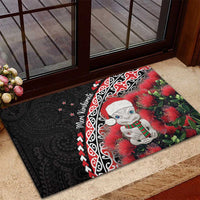 New Zealand Christmas Meri Kirihimete Rubber Doormat Santa Hei Tiki Pohutukawa
