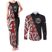 Aotearoa Toitu Te Tiriti Couples Matching Tank Maxi Dress and Long Sleeve Button Shirt Honour The Treaty New Zealand