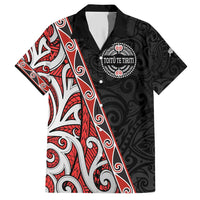 Aotearoa Toitu Te Tiriti Family Matching Short Sleeve Bodycon Dress and Hawaiian Shirt Honour The Treaty New Zealand LT01 Dad's Shirt - Short Sleeve Black - Polynesian Pride