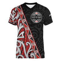 Aotearoa Toitu Te Tiriti Women V-Neck T-Shirt Honour The Treaty New Zealand LT01 Female Black - Polynesian Pride
