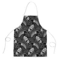 Grayscale Monstera Apron Polynesian Tribal Pattern - Polynesian Pride