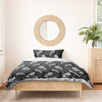 Grayscale Monstera Bedding Set Polynesian Tribal Pattern - Polynesian Pride