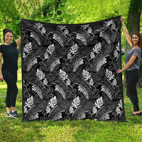 Grayscale Monstera Quilt Polynesian Tribal Pattern - Polynesian Pride