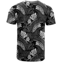 Grayscale Monstera T Shirt Polynesian Tribal Pattern - Polynesian Pride