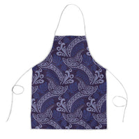 Deep Blue Monstera Apron Polynesian Tribal Pattern - Polynesian Pride
