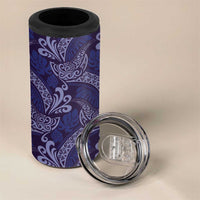 Deep Blue Monstera 4 in 1 Can Cooler Tumbler Polynesian Tribal Pattern - Polynesian Pride