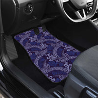 Deep Blue Monstera Car Mats Polynesian Tribal Pattern - Polynesian Pride