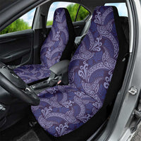 Deep Blue Monstera Car Seat Cover Polynesian Tribal Pattern - Polynesian Pride