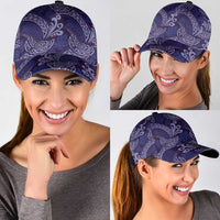 Deep Blue Monstera Classic Cap Polynesian Tribal Pattern LT01 - Polynesian Pride