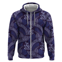 Deep Blue Monstera Hoodie Polynesian Tribal Pattern - Polynesian Pride