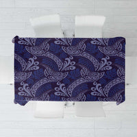 Deep Blue Monstera Tablecloth Polynesian Tribal Pattern - Polynesian Pride