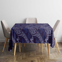 Deep Blue Monstera Tablecloth Polynesian Tribal Pattern - Polynesian Pride