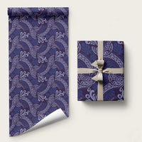Deep Blue Monstera Wrapping Paper Polynesian Tribal Pattern - Polynesian Pride
