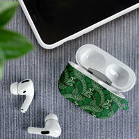 Forest Green Monstera AirPods Case Polynesian Tribal Pattern - Polynesian Pride