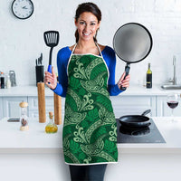 Forest Green Monstera Apron Polynesian Tribal Pattern - Polynesian Pride